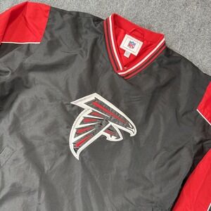 Atlanta Falcons Jacket Mens 2XL Black Red NFL Football Pullover Embroidered Logo